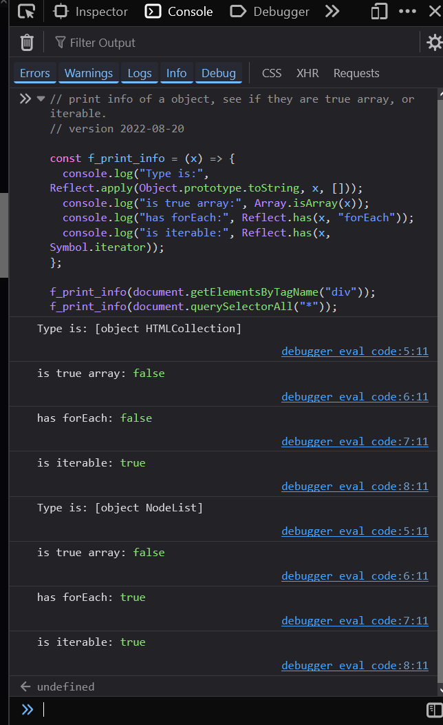 HTMLCollection vs NodeList 2024-08-01