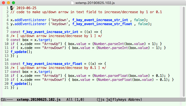 JavaScript number field arrow key 2019-06-25 96r58