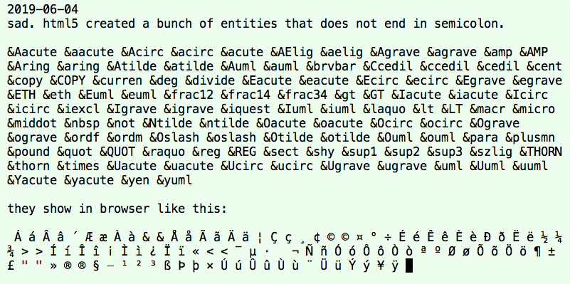html entities 2019-06-04 gffbt