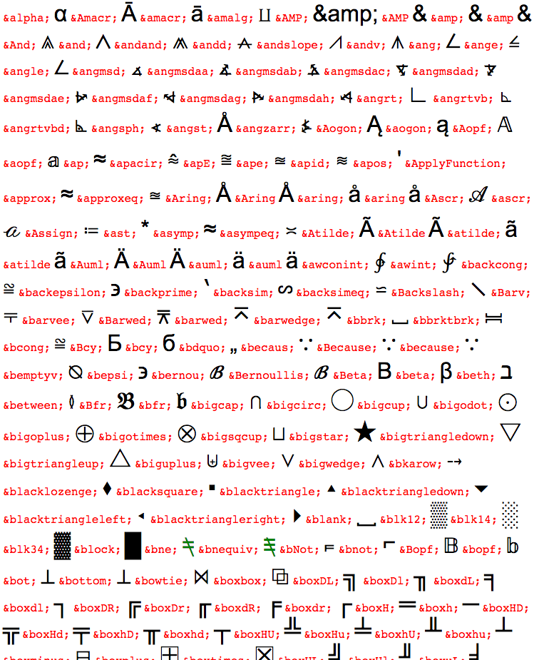 html entities 2019-06-07 zf5nk