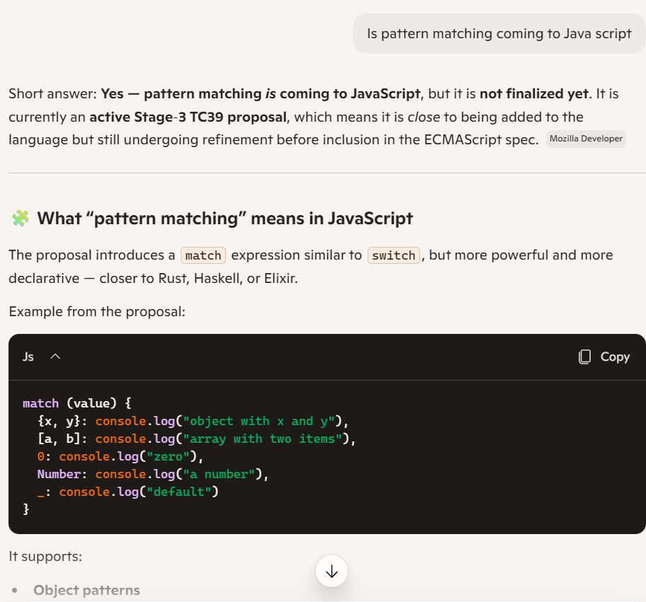 js pattern matching 2026-09-10 16349 ll