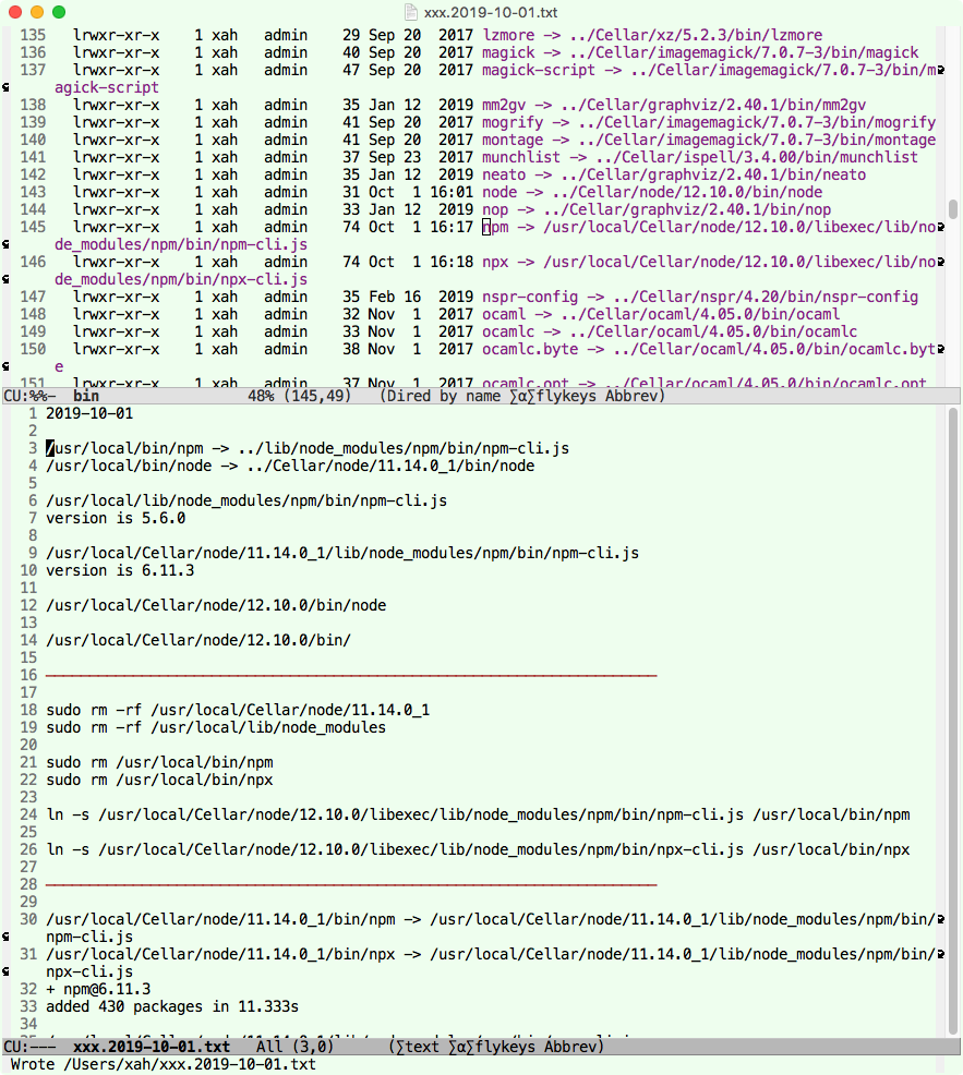 npm choke on node version 2019-10-01 4vsjn