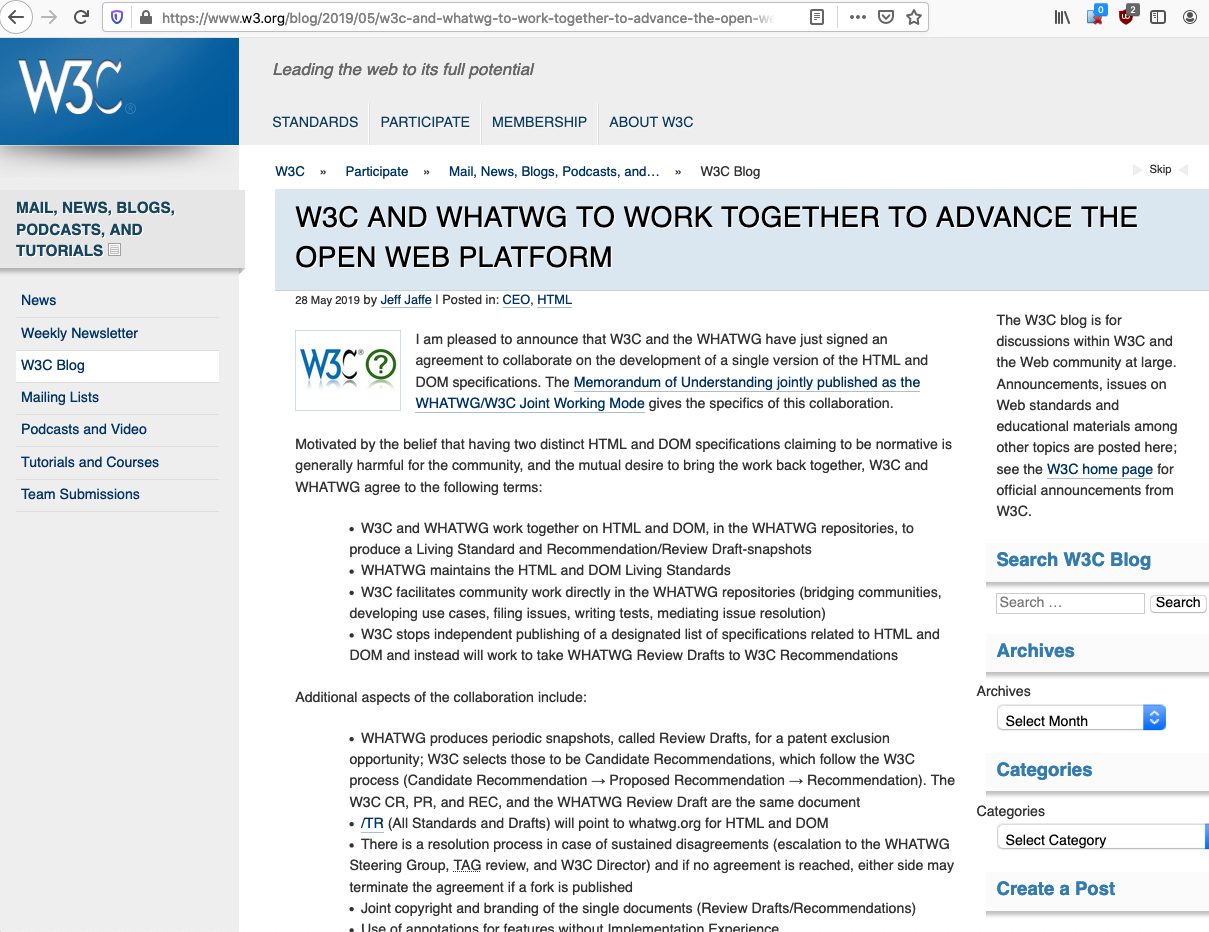 w3c whatwg merge html spec 2020-03-09 m533q