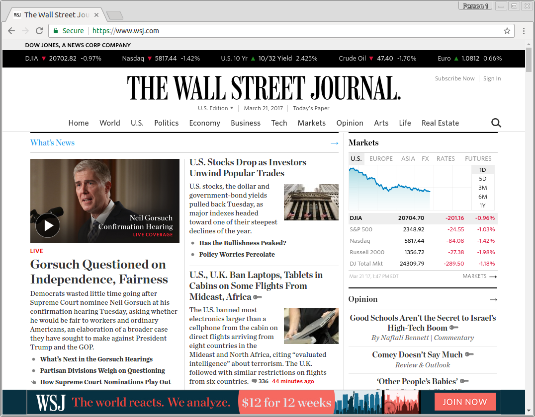 wall street journal front page 2017 03 21