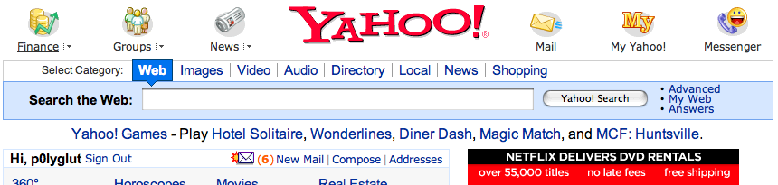 yahoo.com tabs 2006