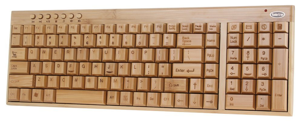 koolertron bamboo wooden keyboard 51978
