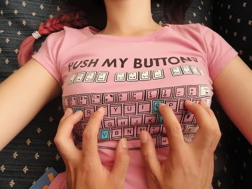 push my buttons girl shirt photo