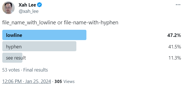 lowline vs hyphen poll 2024-01-26