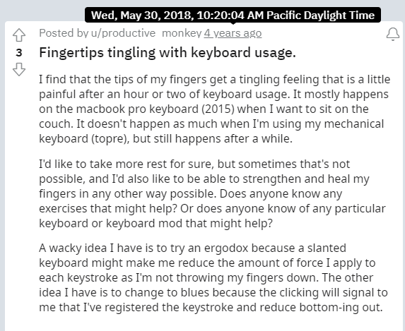 reddit rsi fingertips tingling 2018-05-30