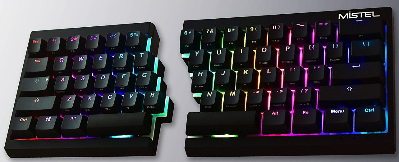 mistel barocco ergonomic split keyboard