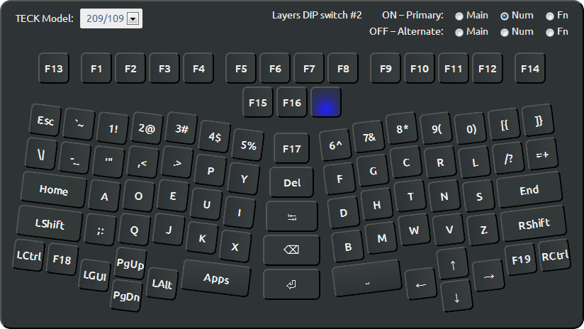 truly ergonomic keyboard 209 layout xah layout 44312 dvorak