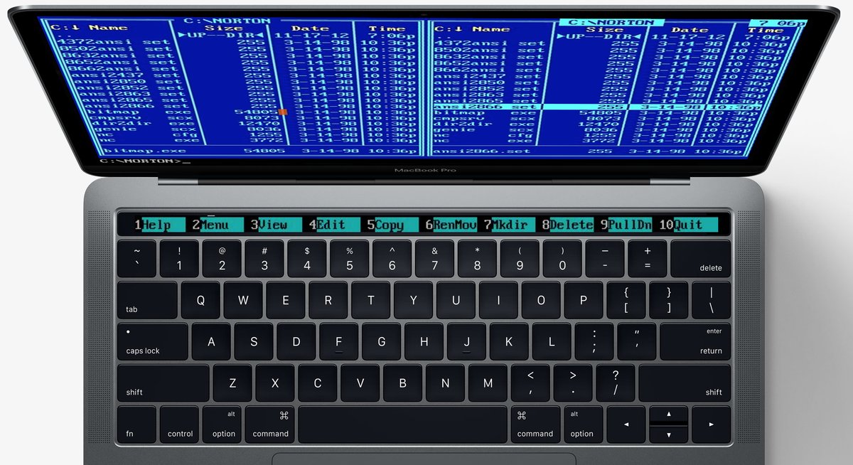 MacBook touchbar Norton Commander 34652