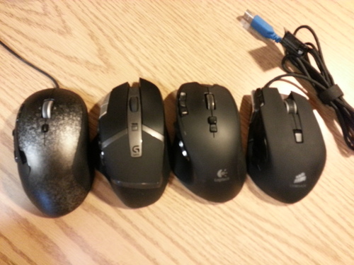 mouse size comparison Logitech G500 G602 G700 Corsair M90