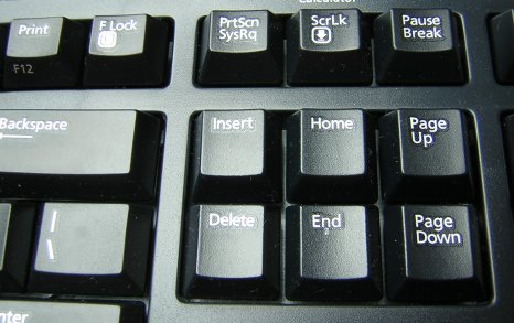 Backspace Insert PrtScn keys