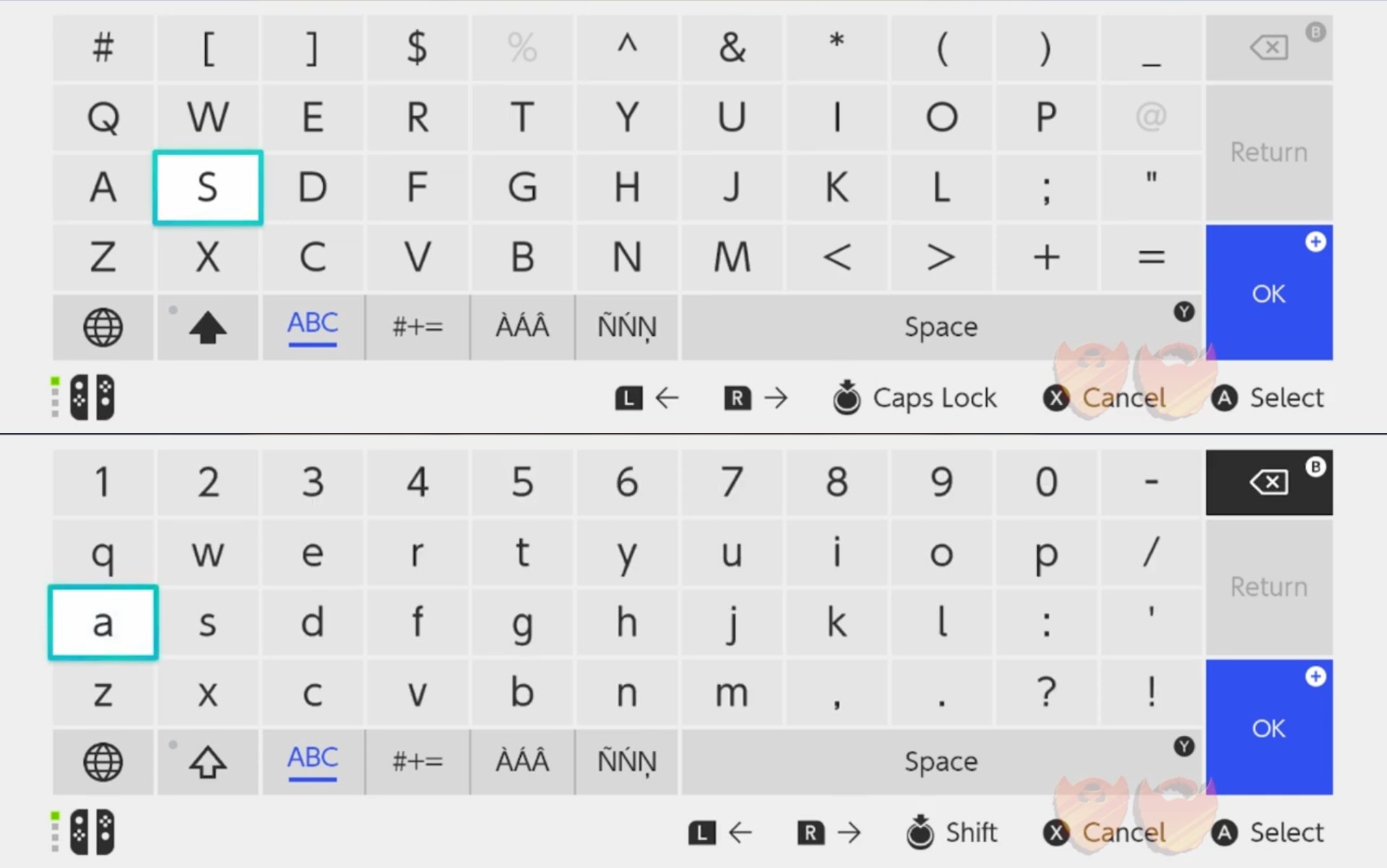Nintendo Switch onscreen keyboard bh6q4