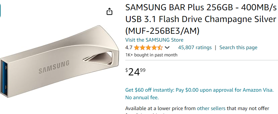 SAMSUNG BAR Plus USB Drive 2024-07-29