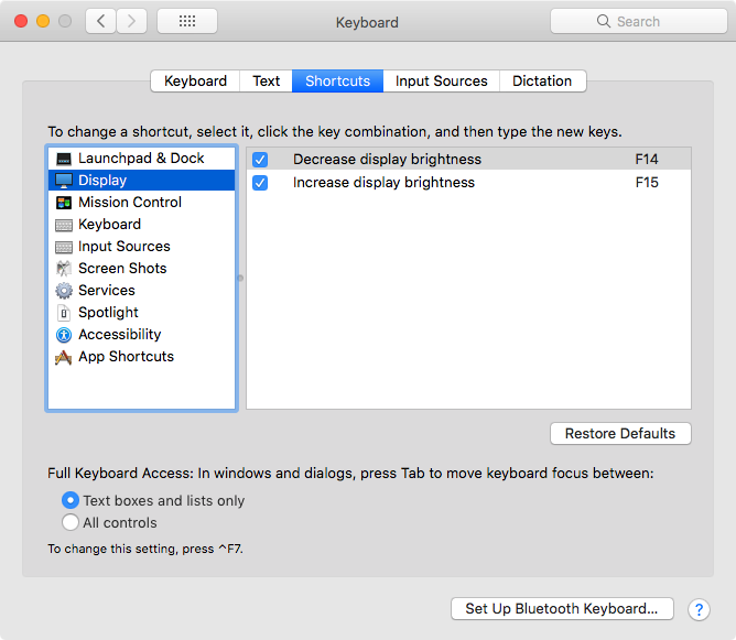 macOS display shortcuts 2019-01-30 qmxr5