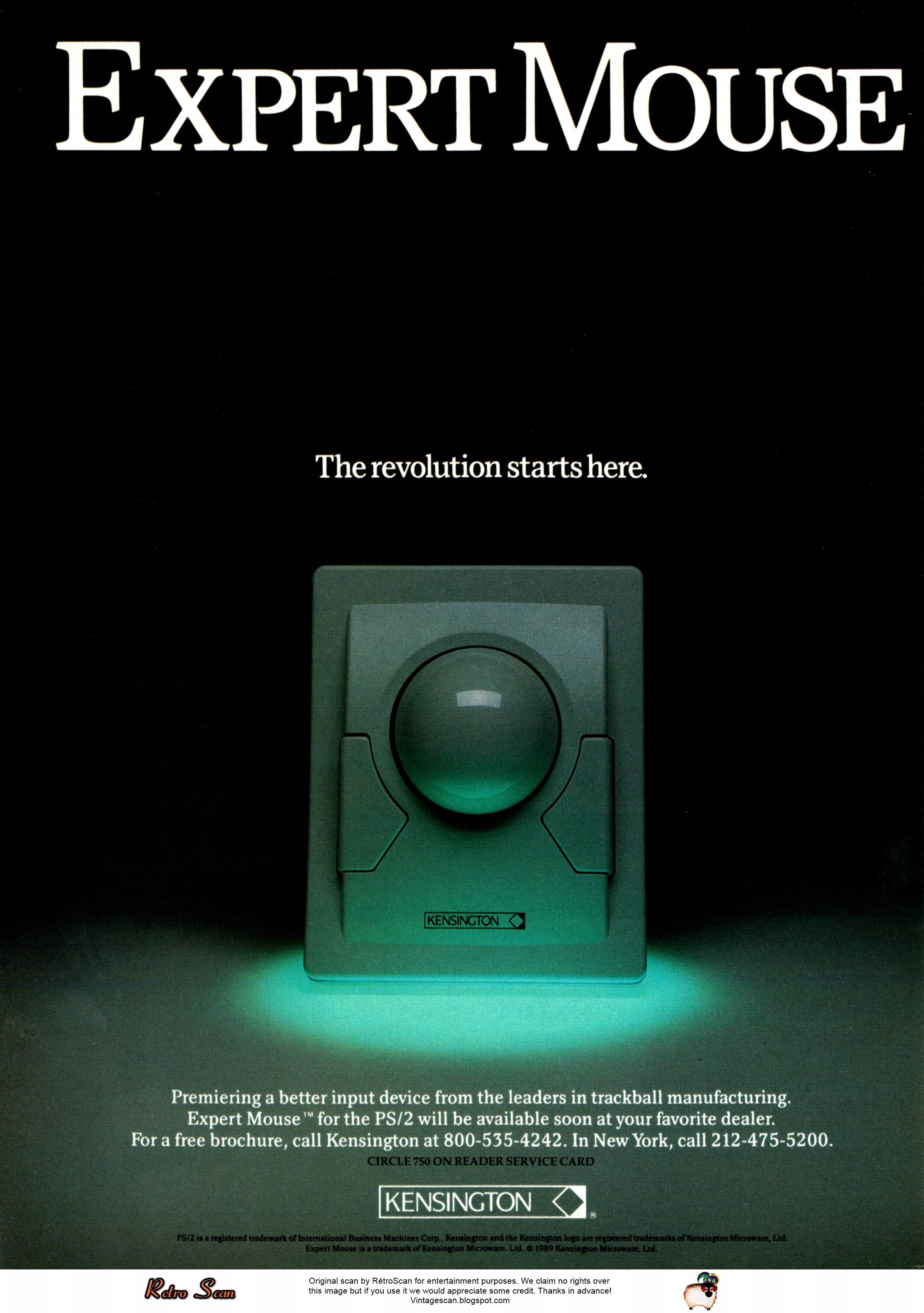 Kensington Expert Mouse 1989 ad