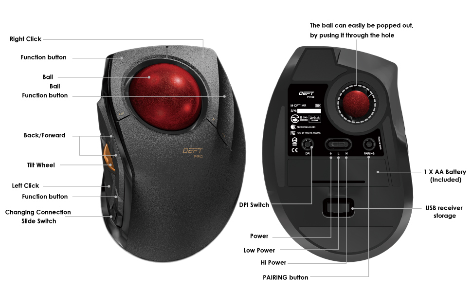 deft pro trackball buttons qDdzm