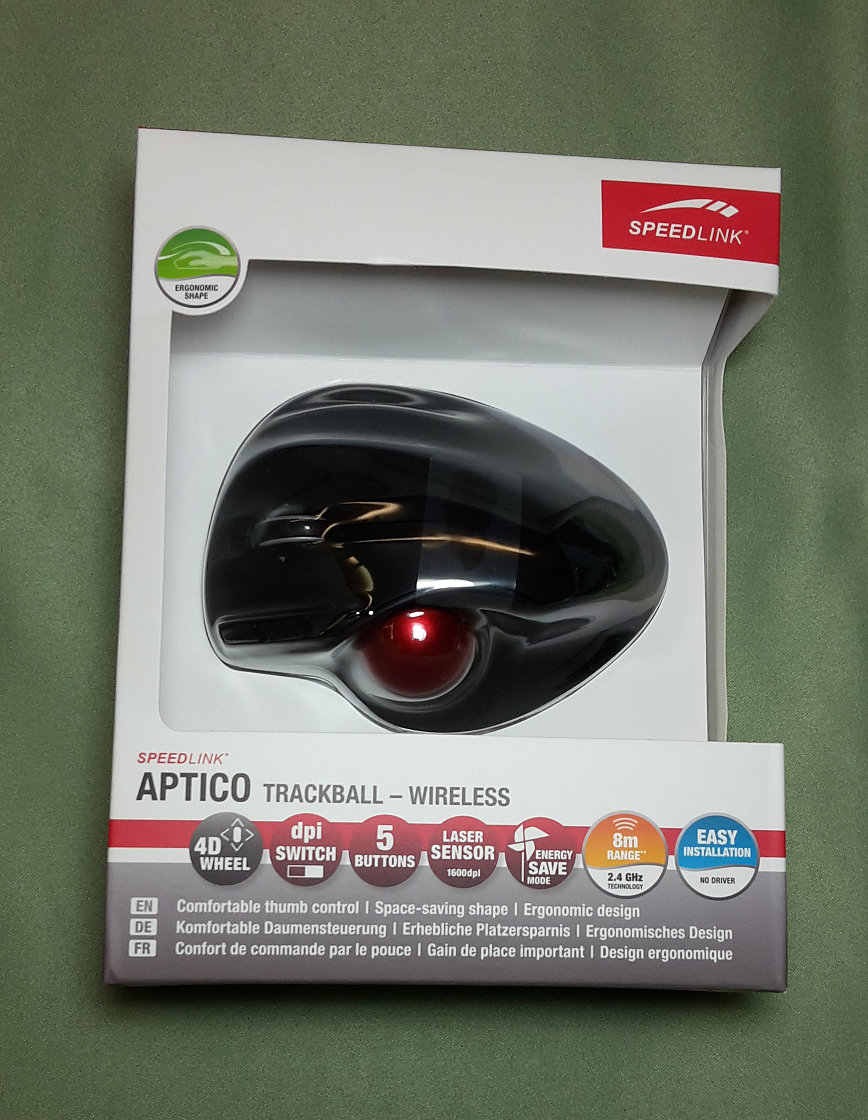 speedlink aptico trackball boxed