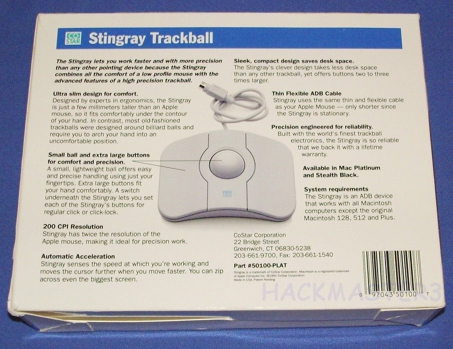stingray trackball box back 72597