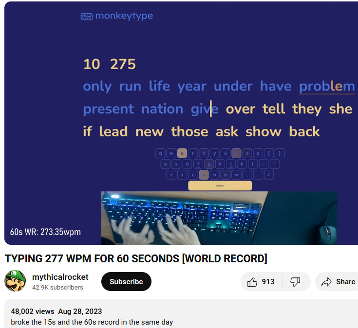 277 wpm 60s by mythicalrocket 2023 Yz9TK