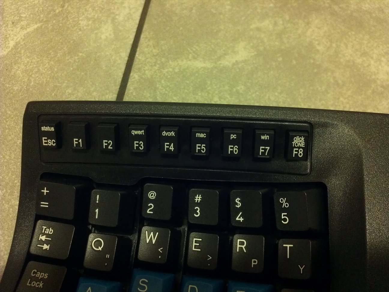 Kinesis left f keys