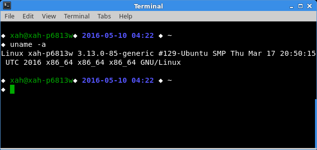 linux terminal uname 2016-05-10
