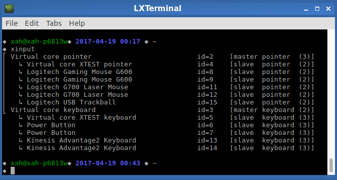 linux xinput output 2017 04 19