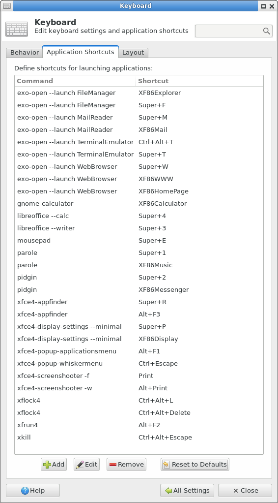 xfce keyboard setting panel 2017 02 04