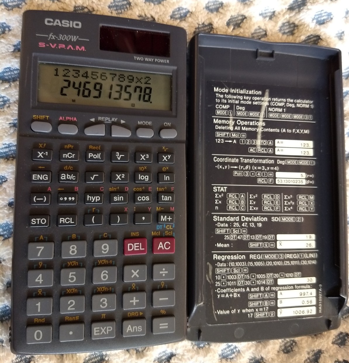 Casio fx-300W calc 20210207