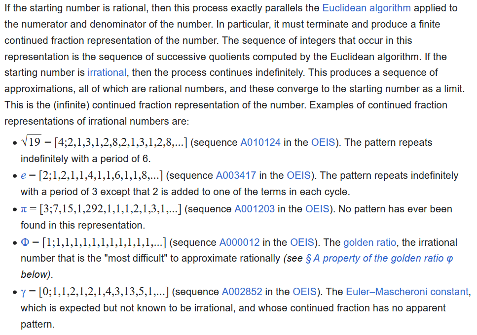 continued fraction VRVd