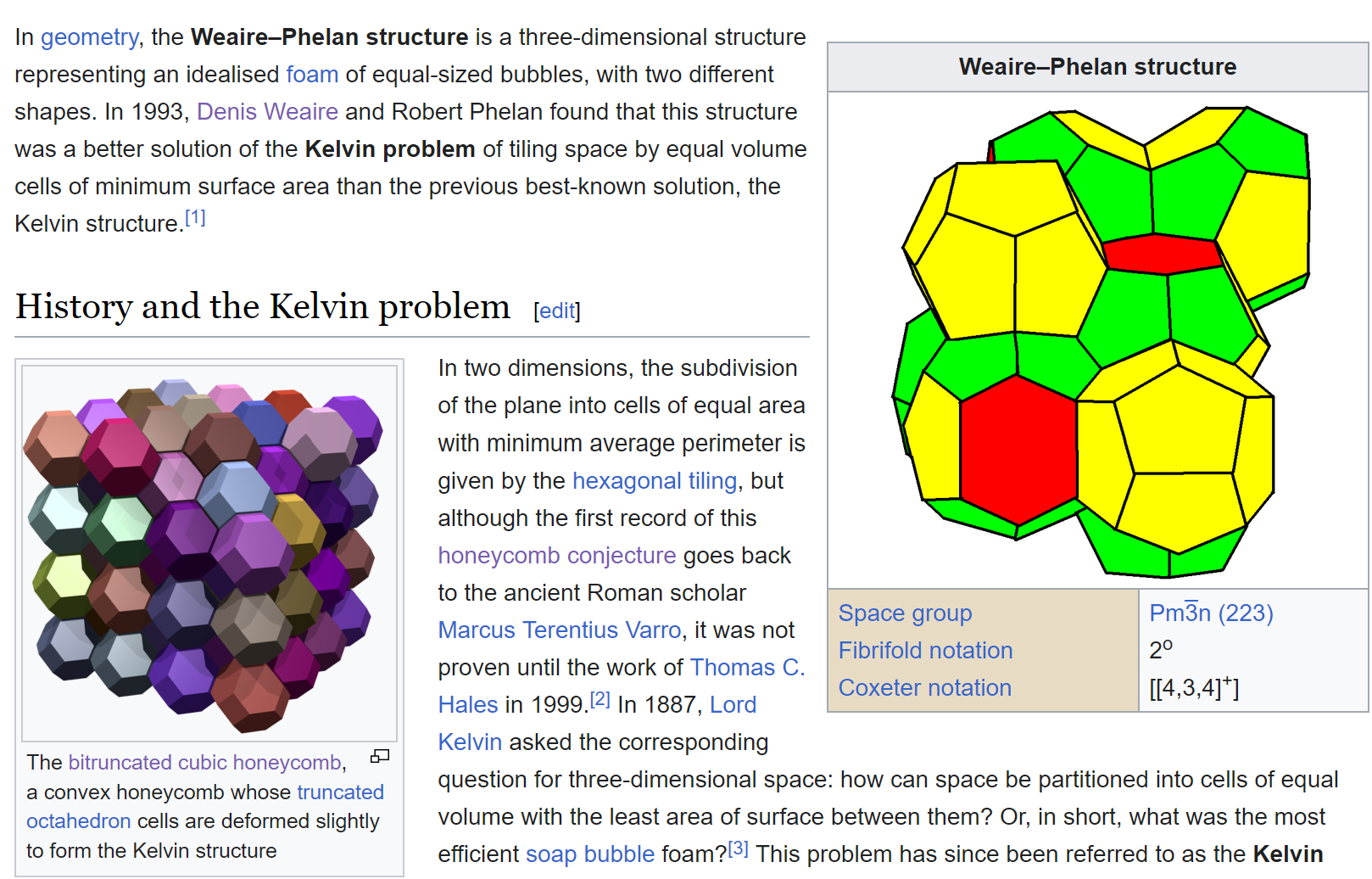 kelvin problem weaire phelan sphere packing 2024-02-20