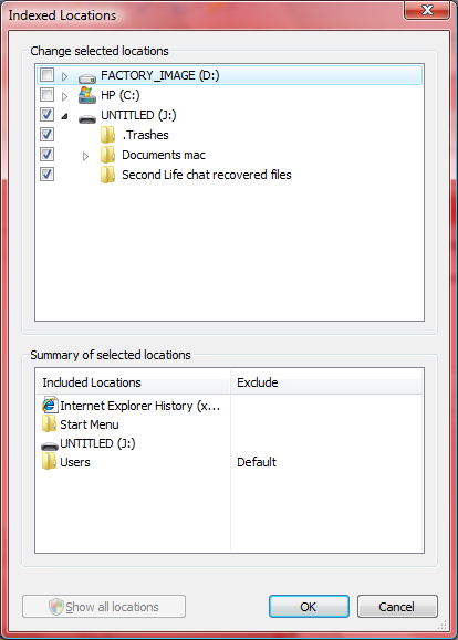 Windows search index loctaion dialog2