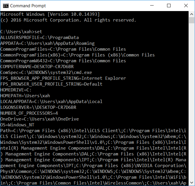 cmdexe environment variable 2017 05 08