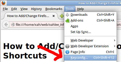 firefox keyconfig extension menu