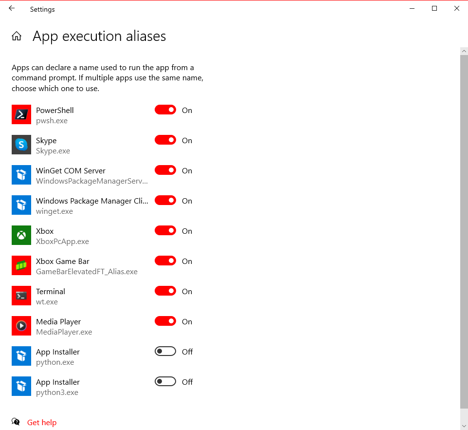 win10 app execution aliases 2023-03-01