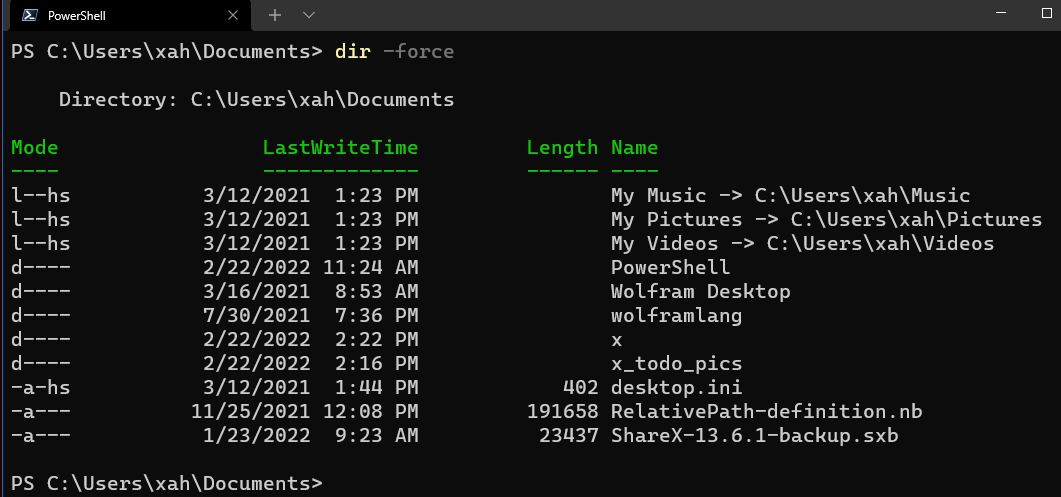 PowerShell file mode 2022-02-22