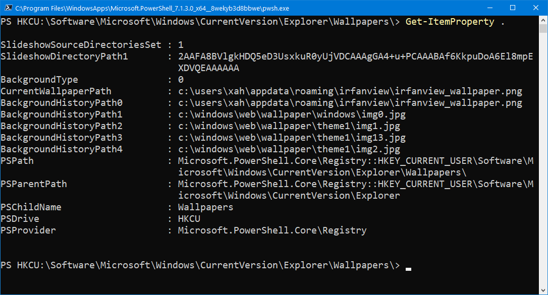 PowerShell show registry values 20210607214557