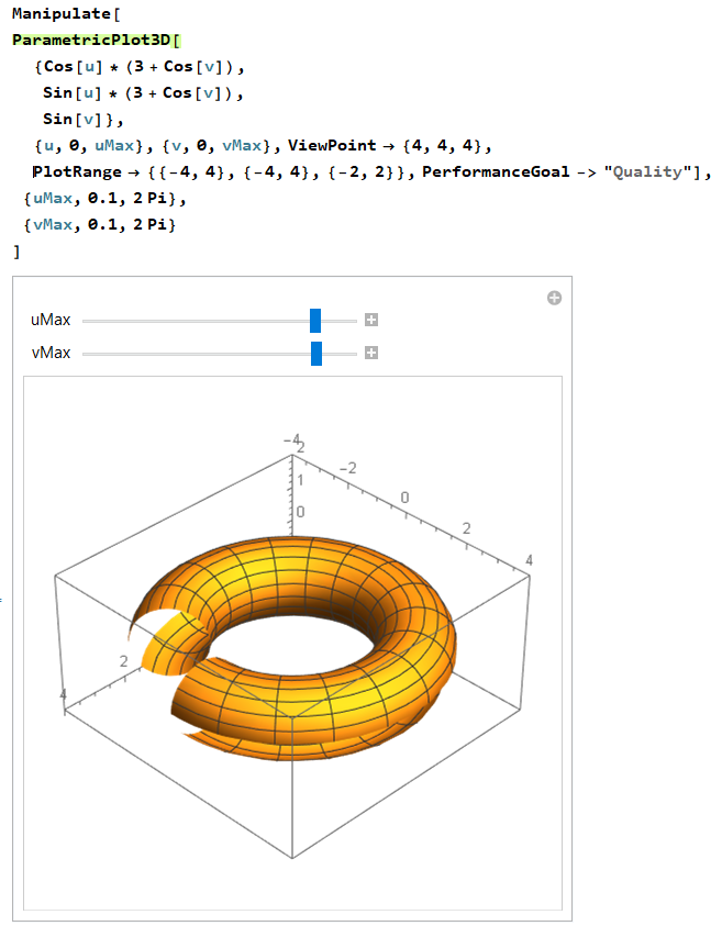 WolframLang parametric surface manipulate 2021-07-24