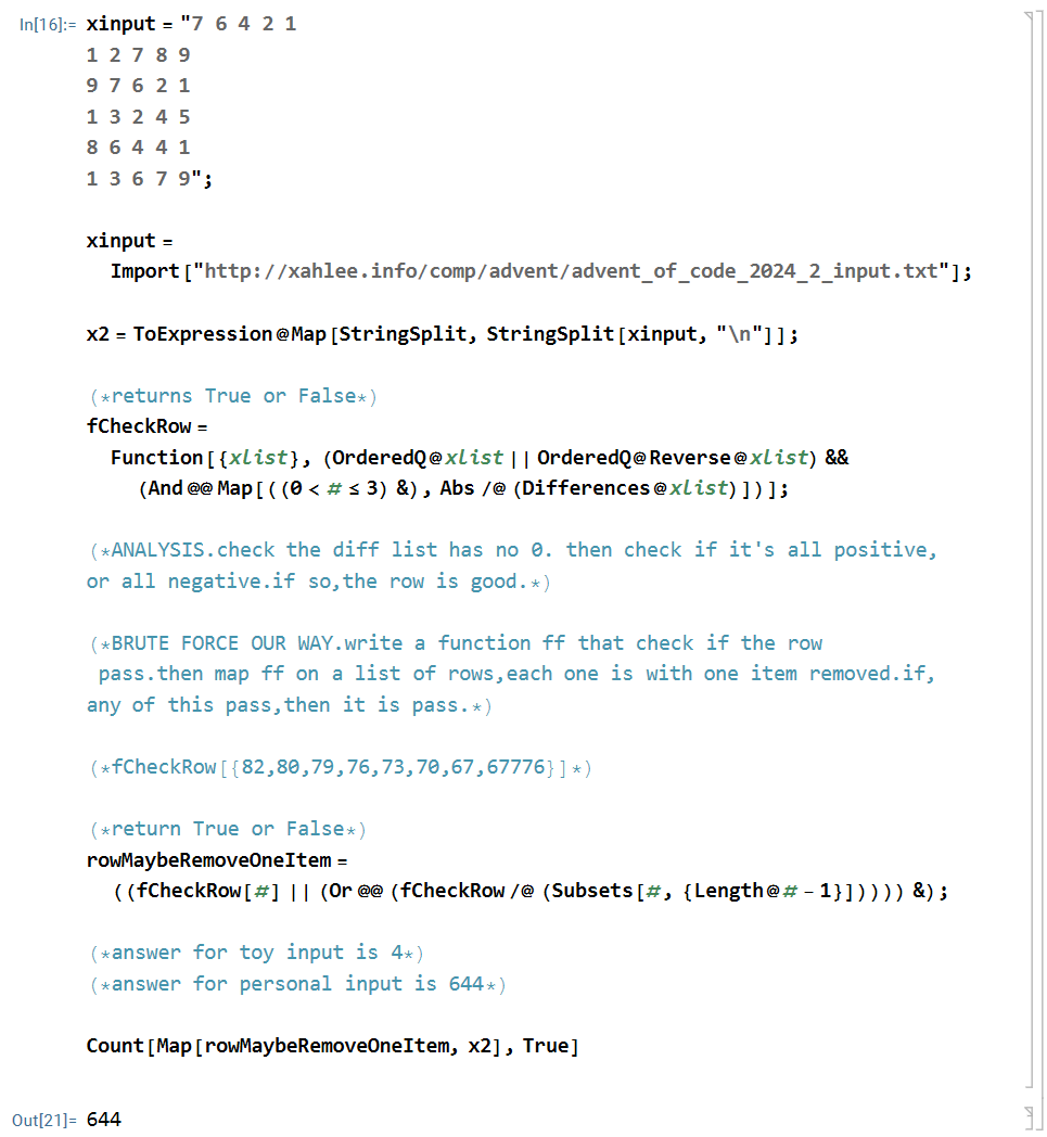 advent of code Wolfram 2024-12-02 XPsrF