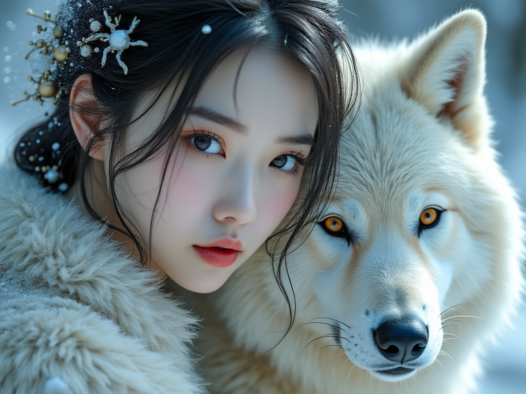 china girl white wolf 2024-08-28 Z95Zv