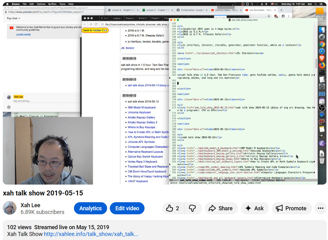 xah talk show 2019-05-15 cqtGK