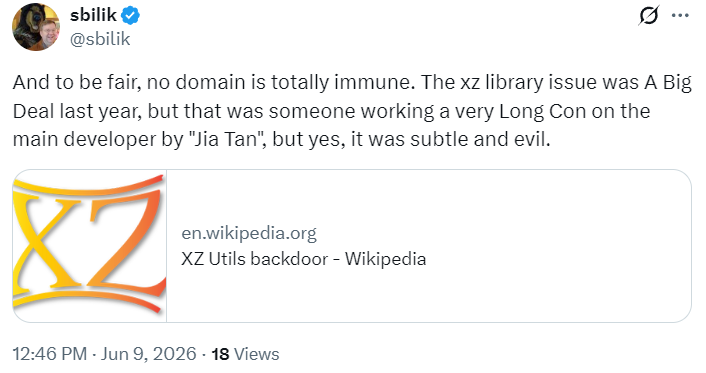 xts ep792 xz util backdoor 2026-06-10 24eac