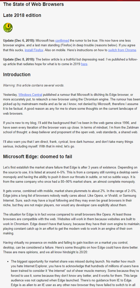 State of Web Browsers 2018-12-05 Ferdy Christant