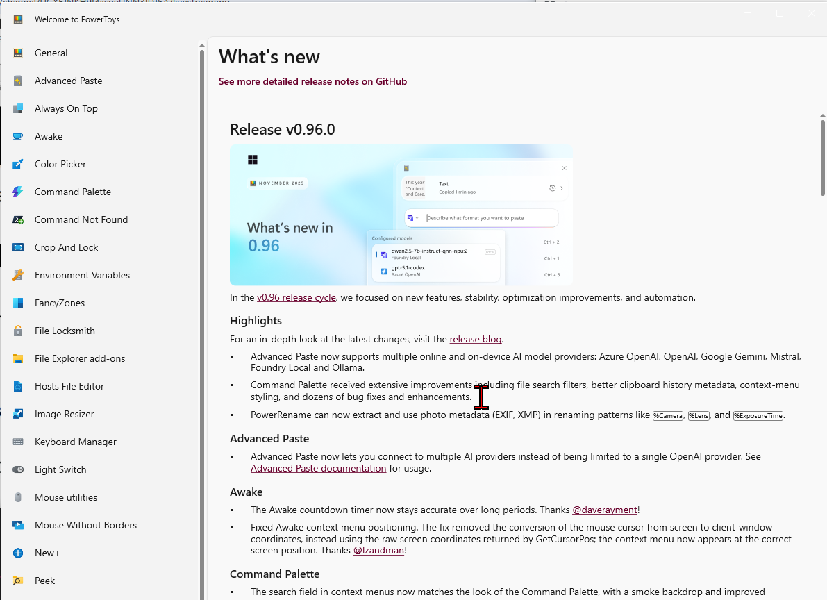 Windows 10 PowerToys font size 2025-11-21 1424e