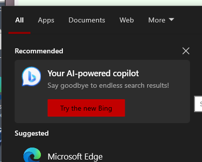 Windows 10 bing ad spam 2023-10-15