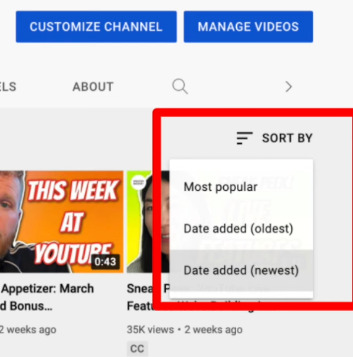 YouTube sort by oldest 2023-04-02