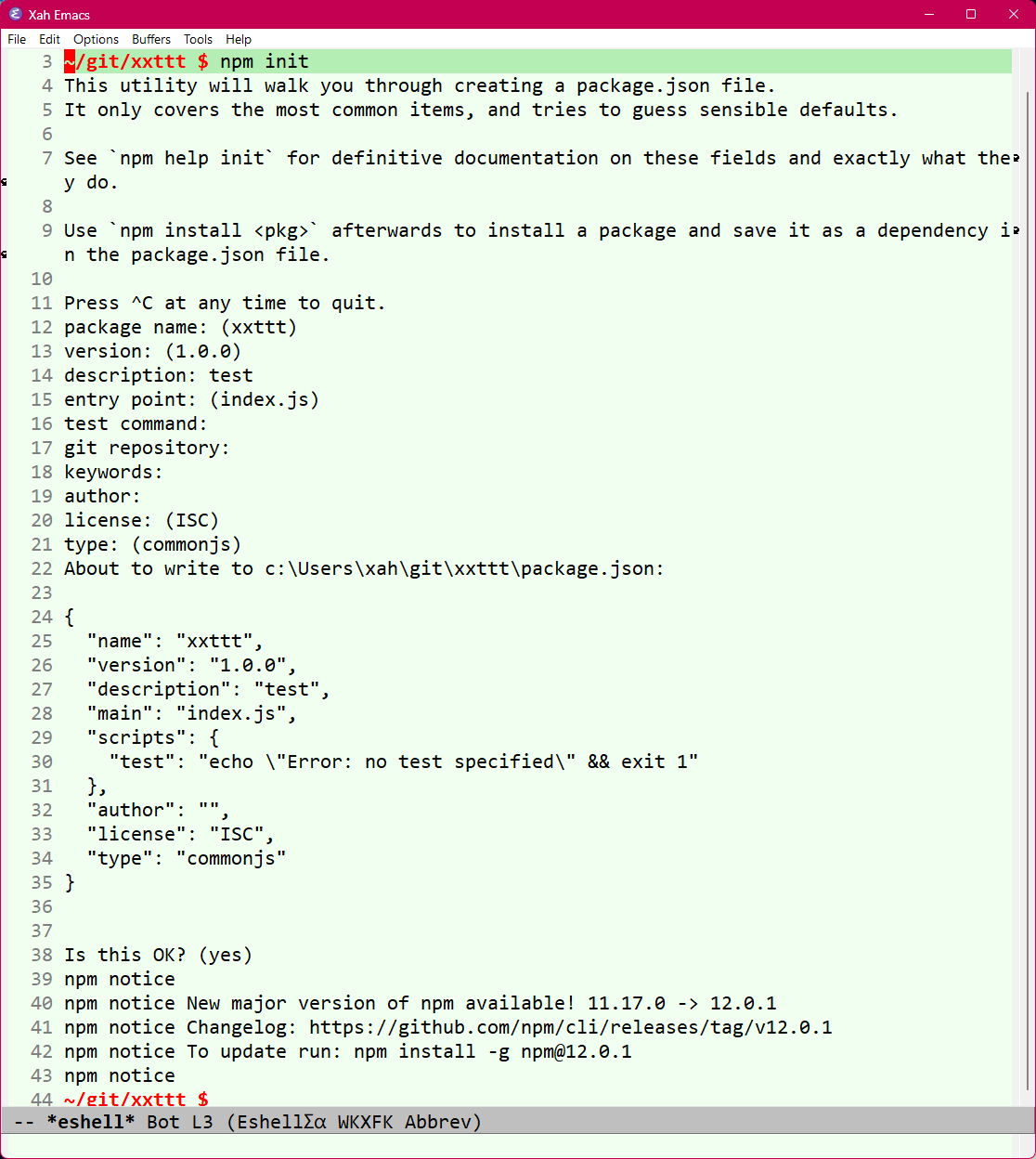 npm init 2026-07-22 164ac ll