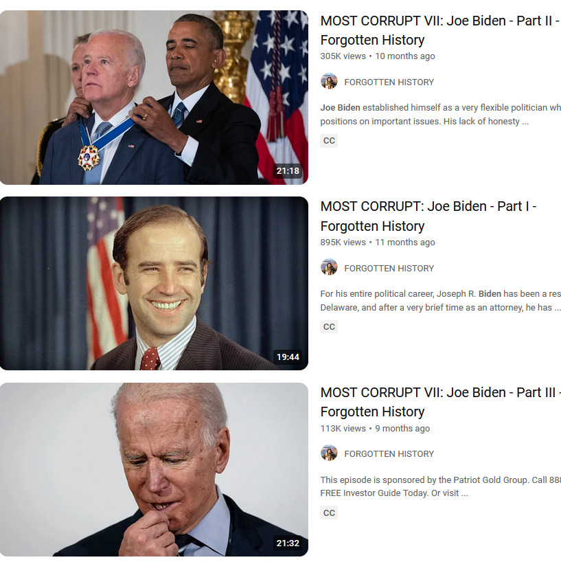 CORRUPT Joe Biden Forgotten History 2024-11-02